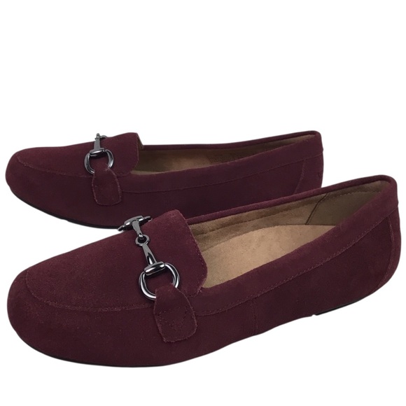 NWOT Vionic Bibiana Suede Slip On Horsebit Loafers Burgundy - Picture 13 of 13